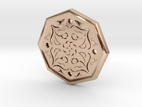 Octagon Rune Amulet in 14k Rose Gold Plated Brass