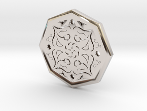Octagon Rune Amulet in Rhodium Plated Brass