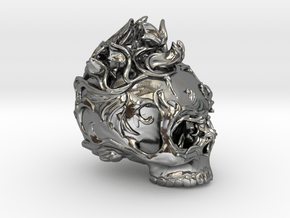 Skull01 Ornamental01 in Polished Silver