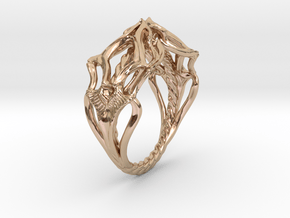 Ring Nouveau01 V02 in 14k Rose Gold Plated Brass