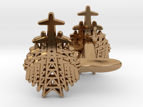 Pylon Fan cufflinks in Polished Brass
