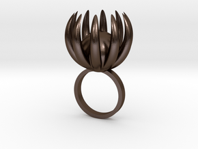Blooming Ring size UK 0 in Polished Bronze Steel