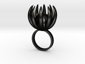 Blooming Ring size UK 0 in Matte Black Steel