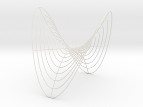Saddle -- Cylindrical Curves (8 in) in White Natural Versatile Plastic