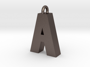 Alphabet (A) in Polished Bronzed Silver Steel