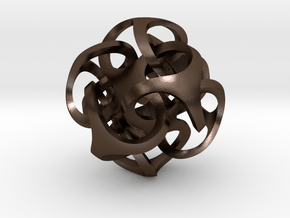Metatron's Cube 10x10*10 cm in Polished Bronze Steel