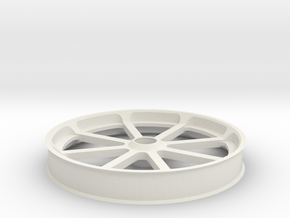 Smooth idler 100 mm, flanges in White Natural Versatile Plastic