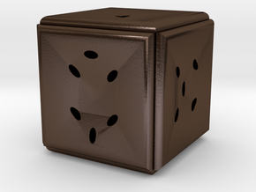Dice164 in Polished Bronze Steel