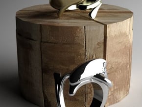 Dolphin Ring size 7- 17 mm diameter in Polished Silver