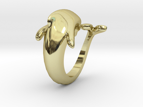 Dolphin Ring size 7- 17 mm diameter in 18k Gold