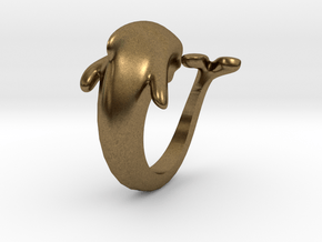 Dolphin Ring size 7- 17 mm diameter in Natural Bronze