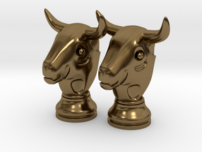 Pair Chess Bull Big | Timur Thaur in Polished Bronze