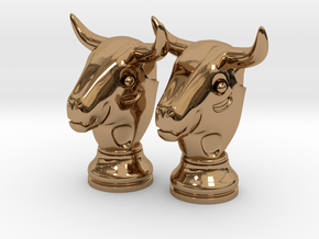 Pair Chess Bull Big | Timur Thaur in Polished Brass