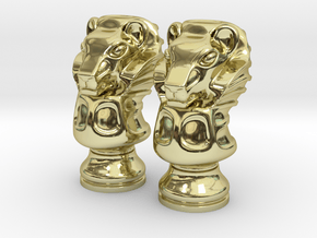 Pair Lion Chess Big / Timur Asad Piece in 18k Gold Plated Brass
