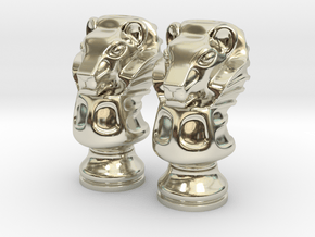 Pair Lion Chess Big / Timur Asad Piece in 14k White Gold