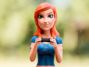 Redhead gamer girl mini bust in Full Color Sandstone