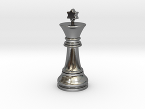Single Chess King Star Big | Timur Prince Vizir in Fine Detail Polished Silver