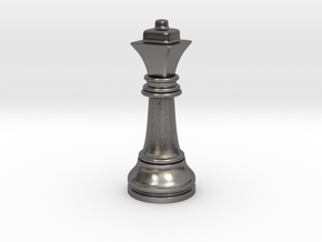 Single Chess Queen Big Square | Timur Ferz in Polished Nickel Steel
