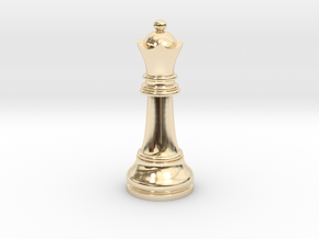 Single Chess Queen Big Standard | Timur Vizir in 14k Gold Plated Brass