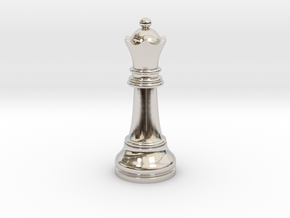 Single Chess Queen Big Standard | Timur Vizir in Rhodium Plated Brass