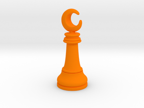 Single Chess Moon Queen / Revealer in Orange Processed Versatile Plastic