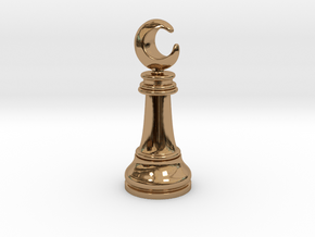 Single Chess Moon Queen / Revealer in Polished Brass