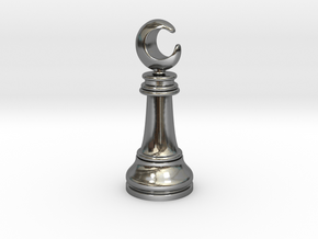 Single Chess Moon Queen / Revealer in Fine Detail Polished Silver