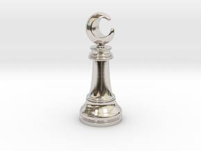 Single Chess Moon Queen / Revealer in Rhodium Plated Brass