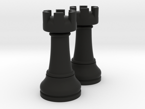 Pair Rook Chess Big Solid | TImur Rukh in Black Natural Versatile Plastic