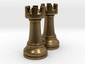 Pair Rook Chess Big Solid | TImur Rukh in Natural Bronze