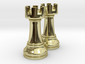 Pair Rook Chess Big Solid | TImur Rukh in 18k Gold Plated Brass