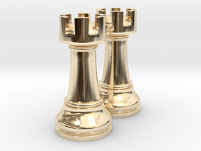 Pair Rook Chess Big Solid | TImur Rukh in 14K Yellow Gold