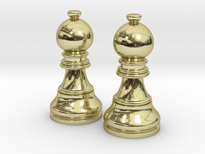Pair Bishop Chess Big | Timur Picket Taliah in 18k Gold Plated Brass