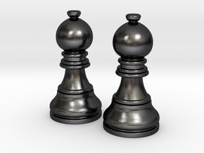 Pair Bishop Chess Big | Timur Picket Taliah in Polished and Bronzed Black Steel