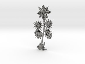 Flower-02 (steel) not existing on planet earth in Natural Silver