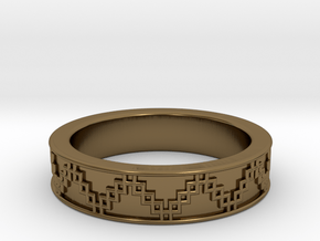 3D Printed Victory Ring | Men Size 9  in Polished Bronze