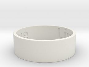 Live Laugh Love Ring Size 9 in White Natural Versatile Plastic