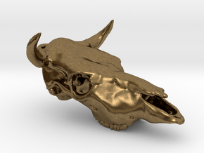 Bull Skull Pendant  in Natural Bronze