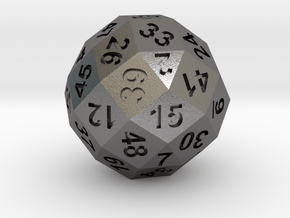 50-side dice (solid core) in Polished Nickel Steel