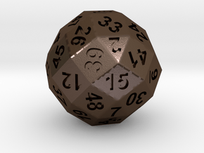 50-side dice (solid core) in Polished Bronze Steel