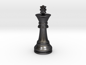 Single King Chess Cross Normal Big | TImur King in Polished and Bronzed Black Steel