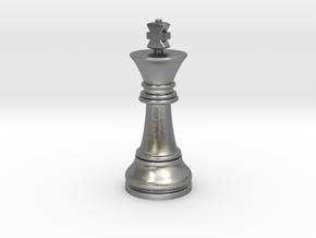Single King Chess Cross Normal Big | TImur King in Natural Silver