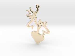 Deer and Doe pendant in 14k Gold Plated Brass