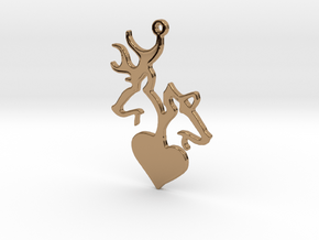 Deer and Doe pendant in Polished Brass