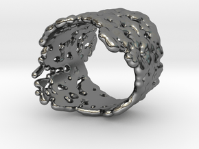 Ring Melting No.8 in Fine Detail Polished Silver
