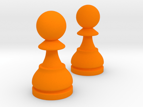 Pair Pawn Chess / Timur Pawn of Pawns in Orange Processed Versatile Plastic