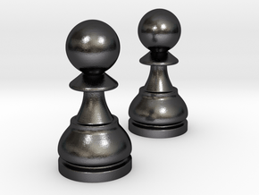 Pair Pawn Chess / Timur Pawn of Pawns in Polished and Bronzed Black Steel