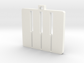Piano Keys Pendant V2 in White Processed Versatile Plastic