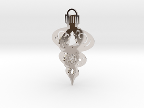 3-Tiered 3D Ornament in Rhodium Plated Brass