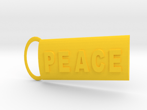 Peace Keyring in Yellow Processed Versatile Plastic